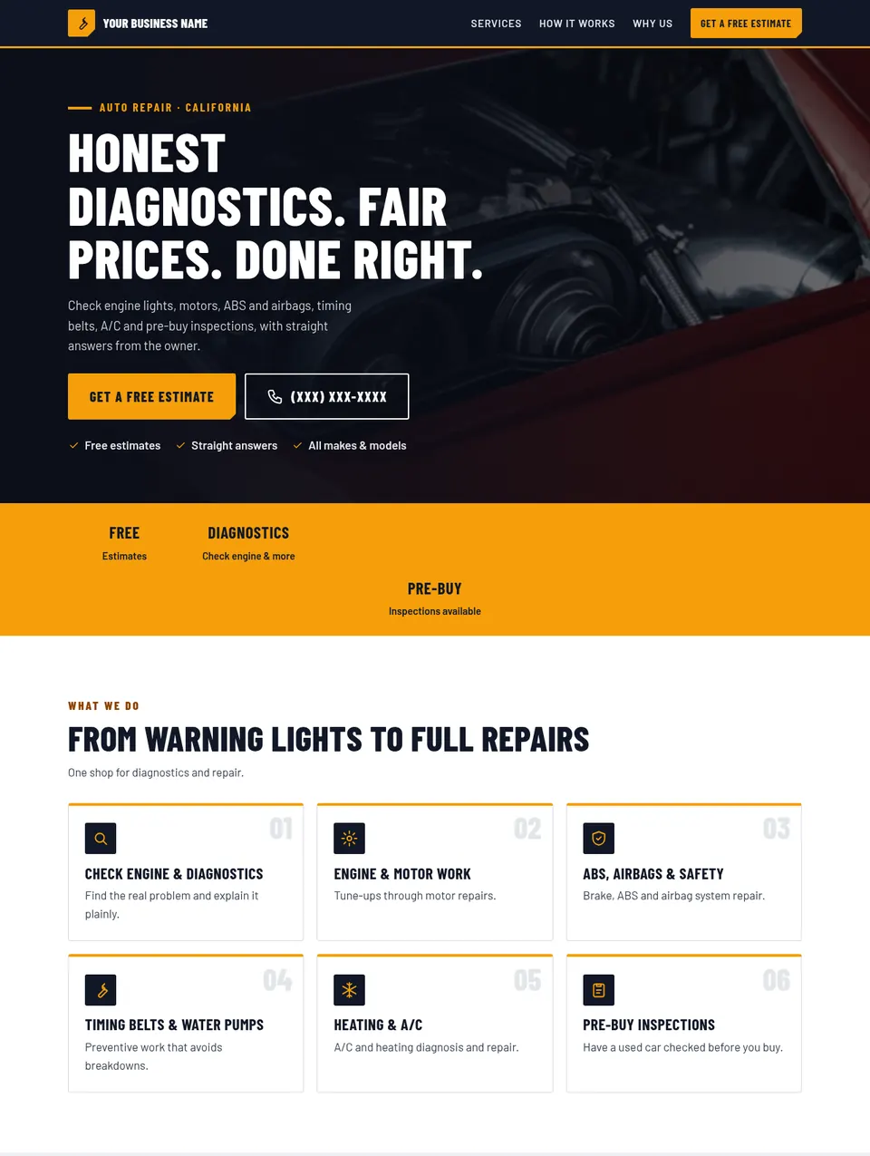 After: website for a auto repair shop