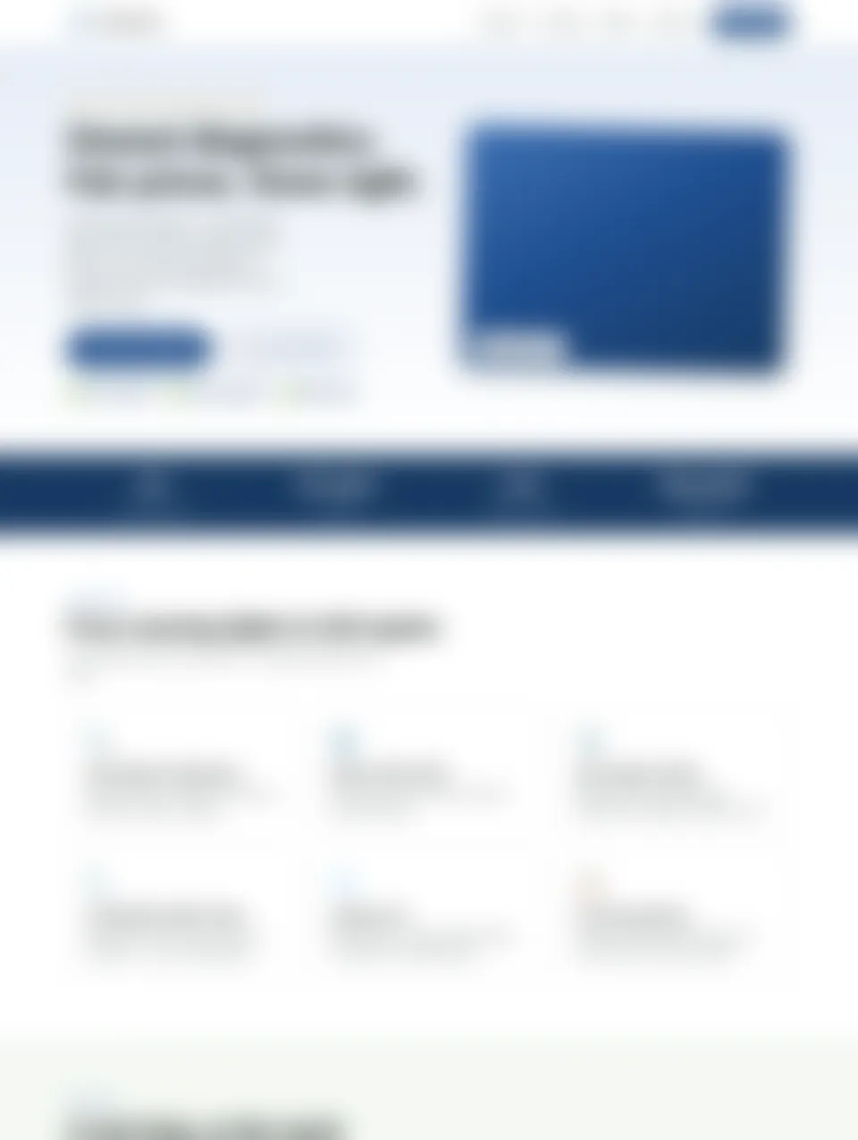 Before: website for a auto repair shop on a computer, blurred for privacy
