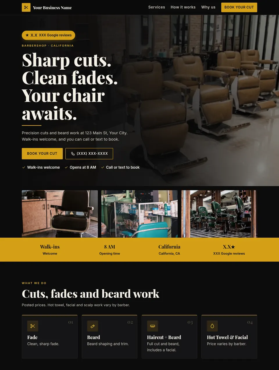 After: website for a barbershop