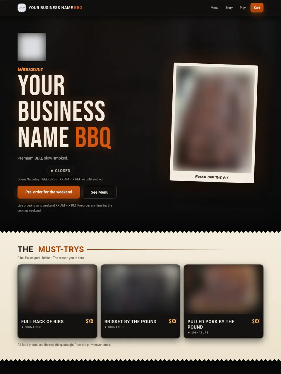 After: website for a bbq restaurant