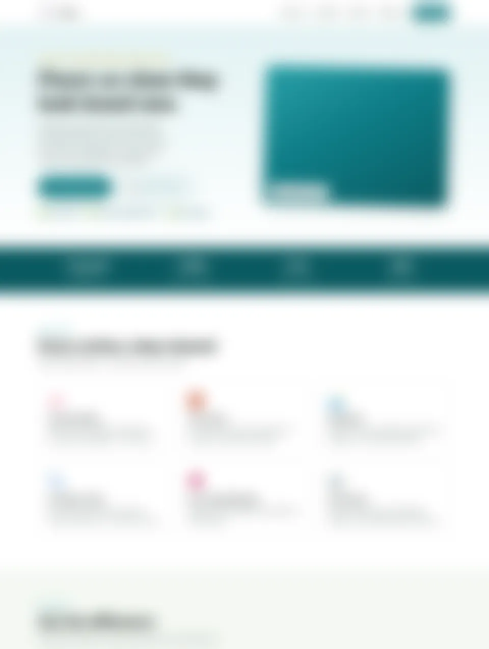 Before: website for a local carpet and tile shop on a computer, blurred for privacy