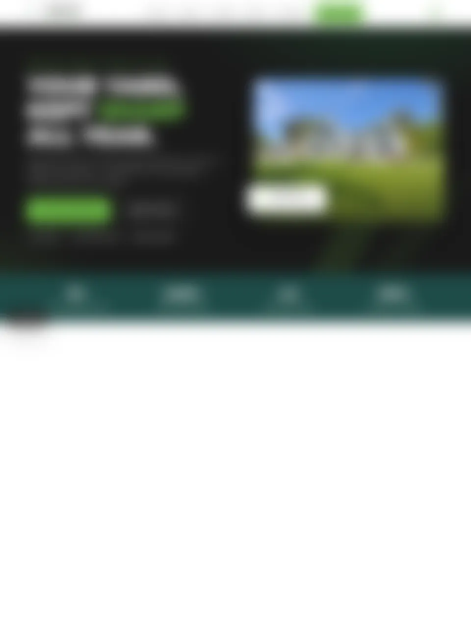 Before: website for a gardening and yard-care service on a computer, blurred for privacy