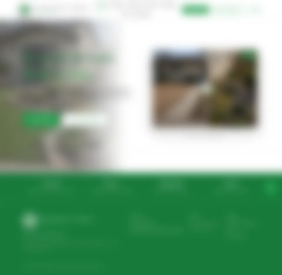 Before: website for a landscaping company on a computer, blurred for privacy