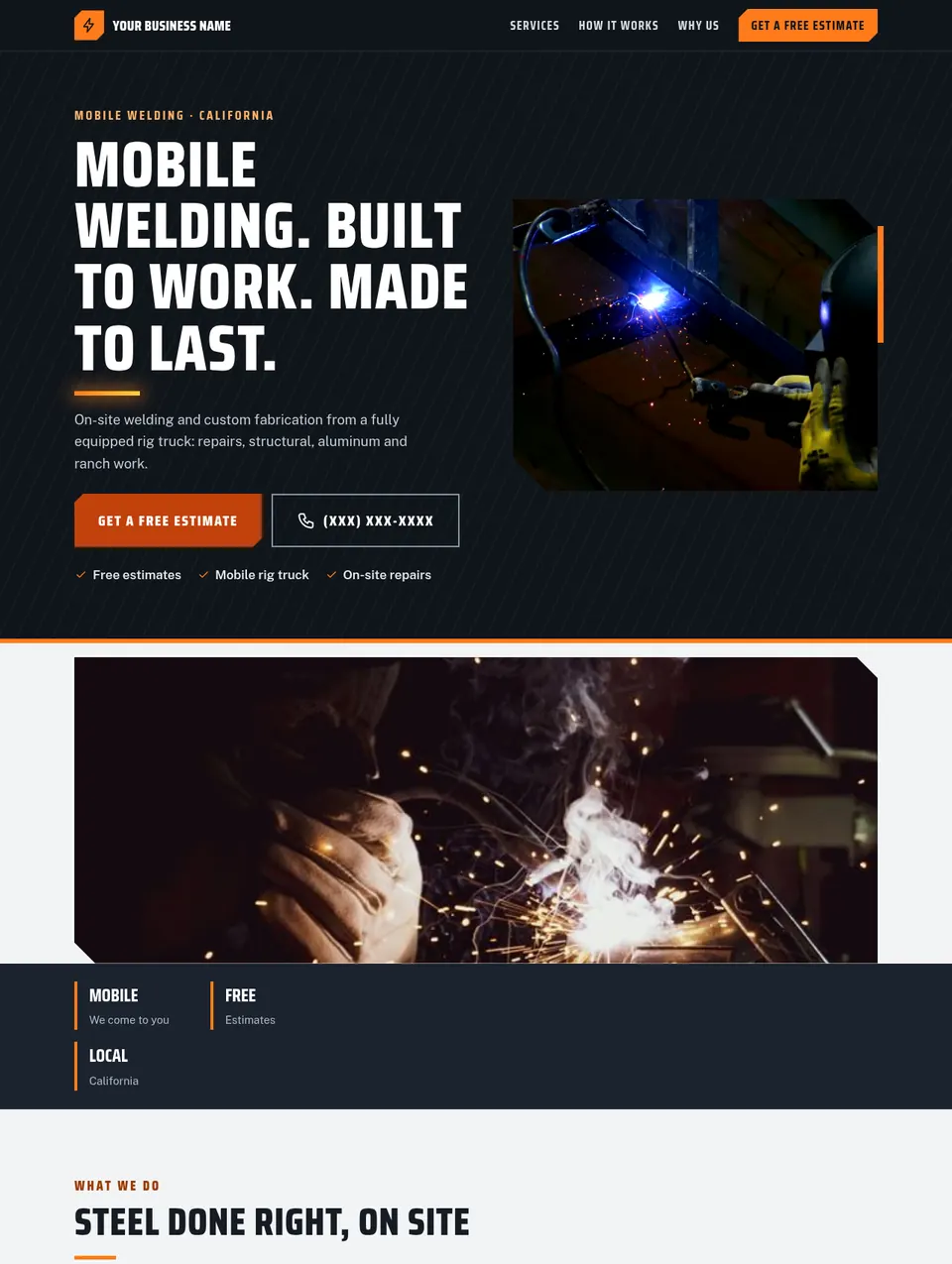 After: website for a mobile welding and fabrication